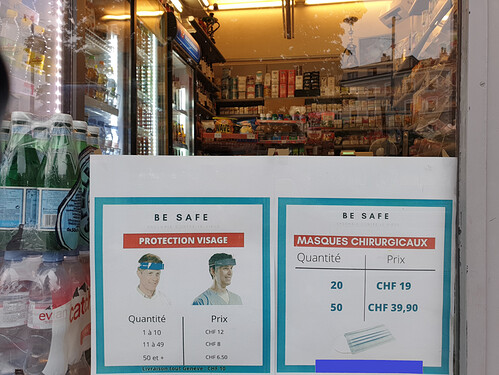 masque dans  épicerie tabac   presse en Suisse